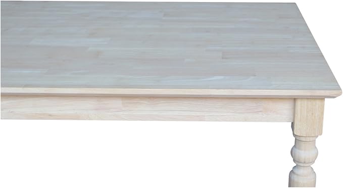 International Concepts Table Top Solid with Wood Counter Height Turned Legs, 30 by 48-Inch, Unfinished