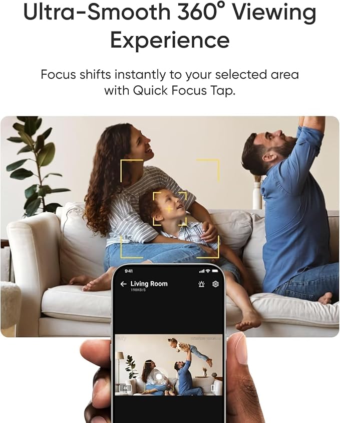 eufy Security 4K UHD Indoor Camera E30,360° Pan Tilt,AI Auto Tracking,Color Night Vision,Pet/Baby Camera with Two-Way Audio,AI Human/Pet Detection,Works with HomeKit,No Monthly Fee, White