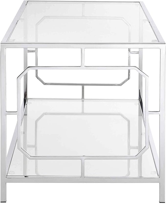Convenience Concepts Omega Chrome Coffee Table, Clear Glass / Chrome Frame