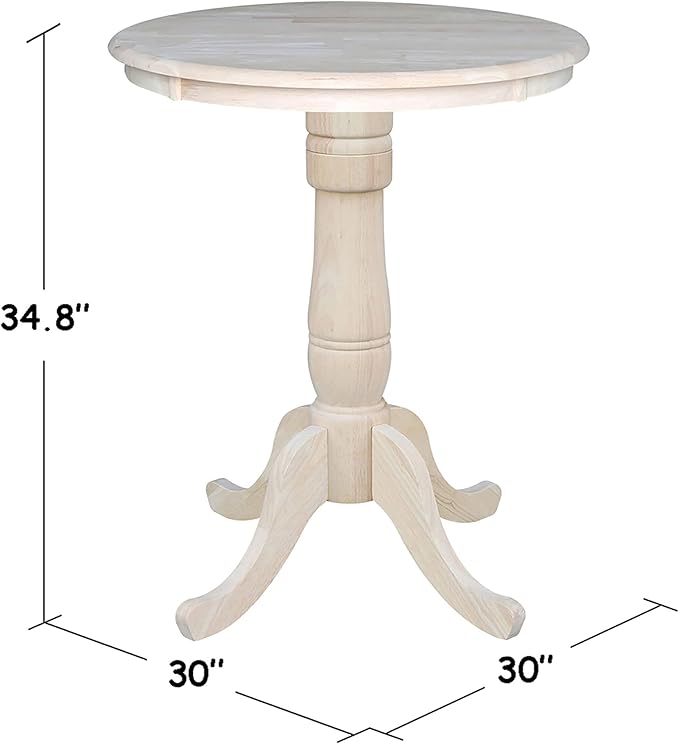 International Concepts 30" Round Top Natural Wood Counter Table