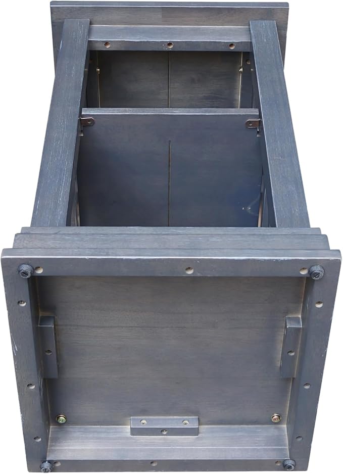 International Concepts Hampton Wood Accent Table with Shelves in Heather Gray