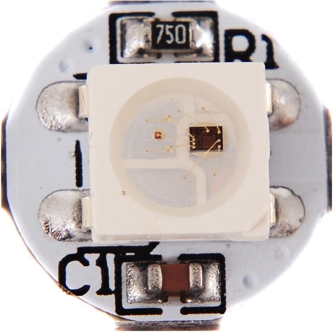 BTF-LIGHTING WS2812B 100PCS 5050SMD Individually Addressable Smart RGB LED Pixel for Arduino Single 1-led RGB LED Module Pixels Color Light White PCB Only DC5V Christmas(No Adapter or Controller)