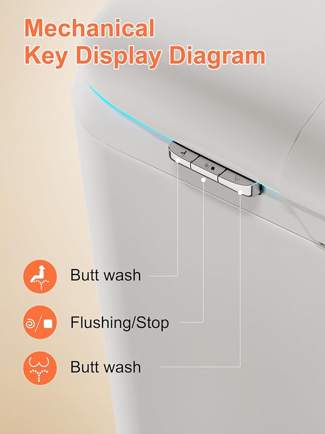 Smart Toilet with Auto Open/Close Lid, ADA Height Heated Seat, Warm Water Bidet, Dryer, Night Light, Dual Auto Flush, Foot Sensor Operation, Modern Elongated One-Piece Toilet for Bathrooms