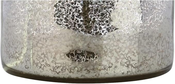 JONATHAN Y 24.5" Mercury Silver Trellis Glass Table Lamp for Living Room, White Linen Shade, Modern Bedside Nightstand Lamp for Bedroom, LED Bulb Included, UL Listed (JYL1084A)
