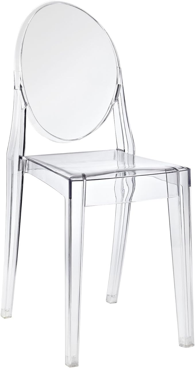 Modway Casper Modern Acrylic Stacking Kitchen and Dining Room Chair in Clear - Fully Assembled