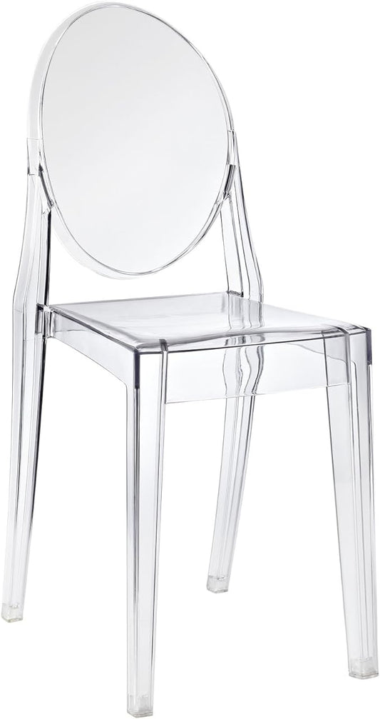 Modway Casper Modern Acrylic Stacking Kitchen and Dining Room Chair in Clear - Fully Assembled