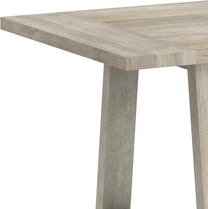 SIMPLIHOME Whitley Dining Table - 72 inch Wide Solid Mango Wood Rectangular Table in White Wash, Modern Farmhouse Style for Dining Room or Kitchen with Extra-Thick Trestle Base, Seats 6