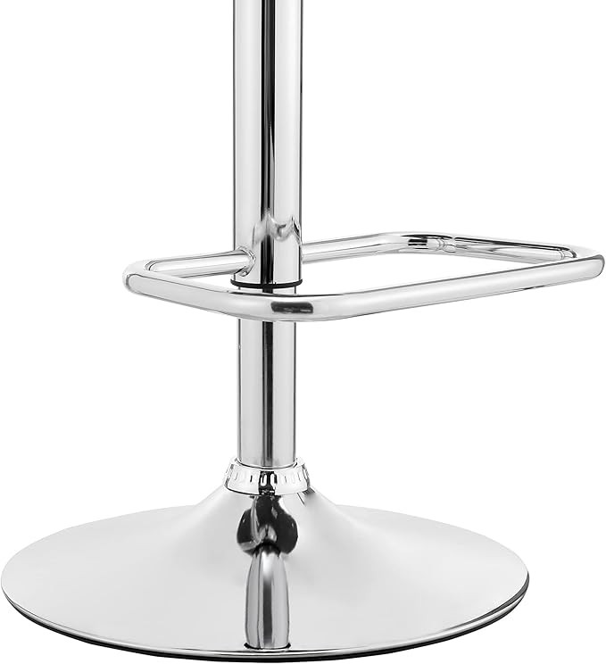 Armen Living Leland Adjustable Grey Faux Leather and Chrome Finish Bar Stool