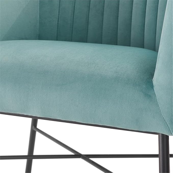 Leone Upholstered Accent Chair, Velvet Tufted Comfy Back Cushion Club Armchair, Modern Living Room Furniture for Small Spaces, Seaglass Teal