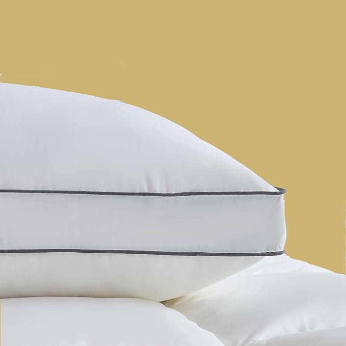 Goose Down Pillows for Neck Pain - Perfect Balance of Softness and Support, Relief for Side and Back Sleepers, Hotel Down Pillows Large Size Set of 1
