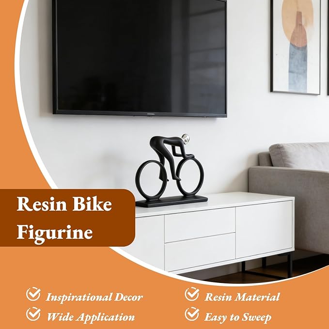 Abstract Sculpture, Home Decor Statues Abstract Art Statue Resin Bike Figurine Decorative Objects Home Decor Modern Living Room Office Shelf Table