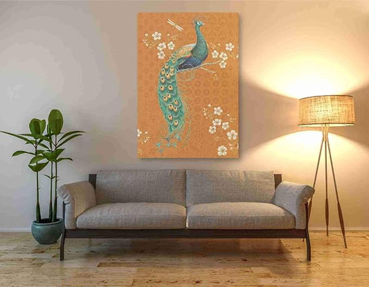 Epic Graffiti 'Ornate Peacock IX Spice' by Daphne Brissonet, Canvas Wall Art, 40"x60"