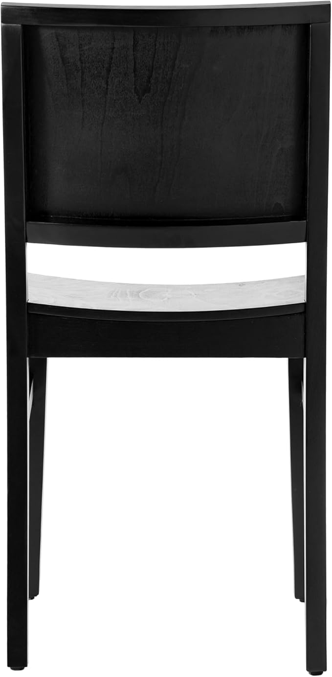 Flash Furniture Naples Commercial Solid Wood Dining Chair, Curved Backrest, Sturdy Mortise and Tenon Construction, Black