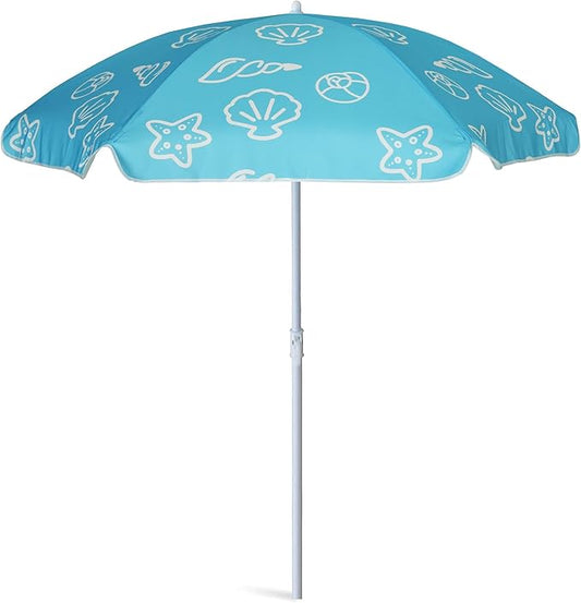 AMMSUN 5ft Seaside Beach Umbrella for Sand and Water Table - Kids Durable Umbrellas for children Beach Camping Garden Outdoor Play Shade