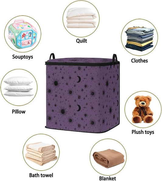 2pcs closet organizers and storage under bed,clothing blanket sweater sheet bedding comforter duvet quilt pillow toy storage bags with lids,dorm room essentials for containers 95L