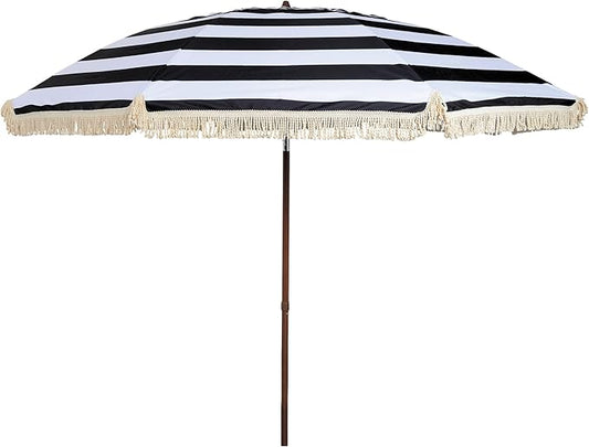 Hula Thatched Tiki Umbrella Tropical Palapa Raffia Tiki Hut Hawaiian Patio Umbrella with Fringe Boho Parasol 6' 8' & 9' Options