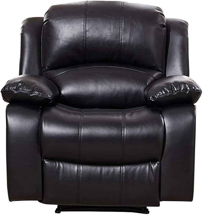 Betsy Furniture Power Reclining Bonded Leather Living Room Set (Black, Power Recliner)