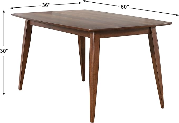 Sunset Trading Mid Century Dining Table, Danish Walnut