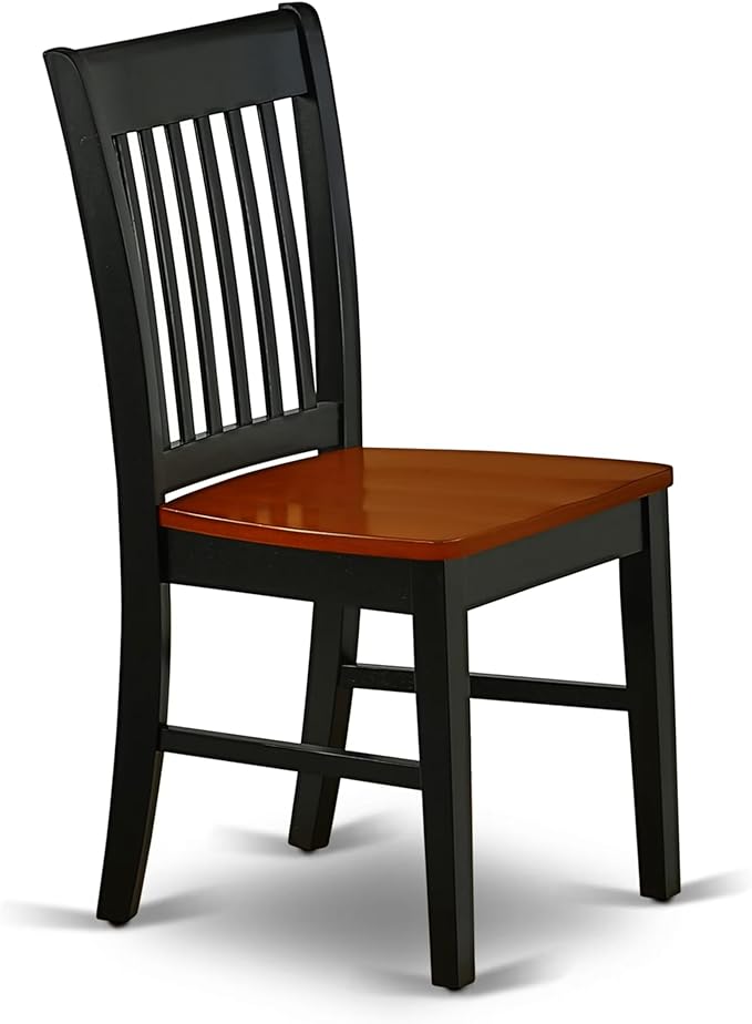 East West Furniture ANNO3-BCH-W 3 Piece Kitchen Table & Chairs Set Contains a Round Dining Room Table with Pedestal and 2 Solid Wood Seat Chairs, 36x36 Inch, Black & Cherry