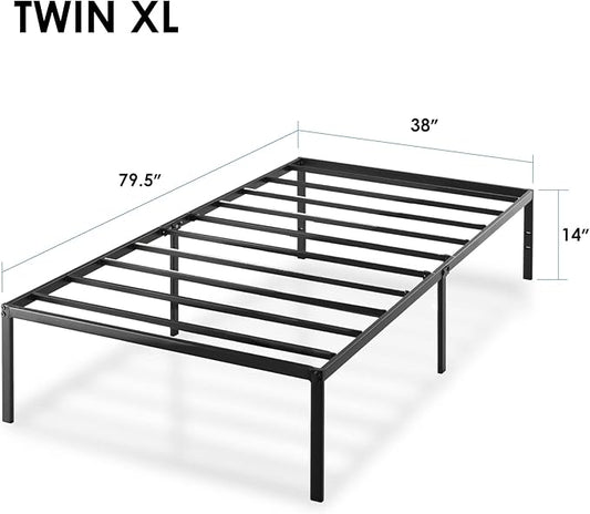 Best Price Mattress Twin XL 14 Inch Black Metal Platform Bed Frame