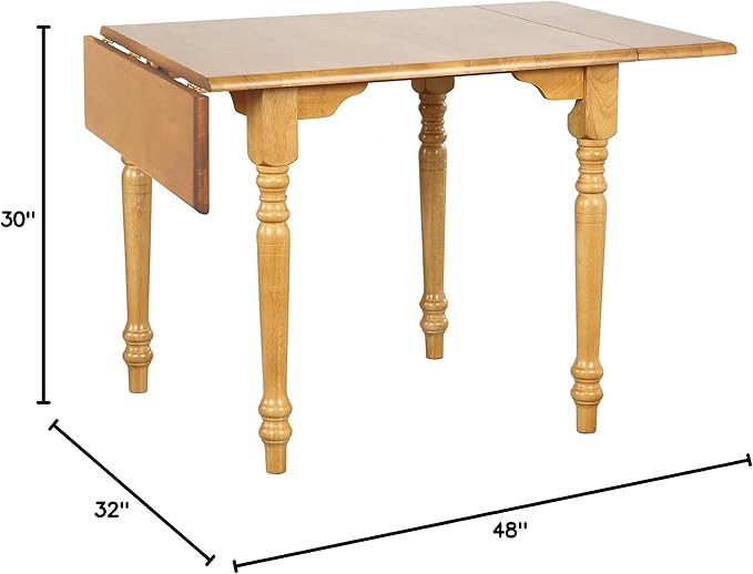 Sunset Trading Selections 48'' Rectangular Extendable Drop Leaf Light Oak | Seats 6 Dining Table, PK-TLD3448-LO