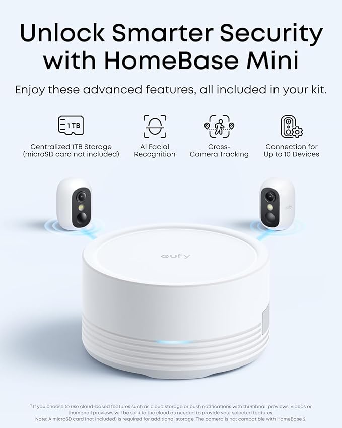 eufy Security eufyCam C35 2-Cam Kit, Wireless Security Indoor/Outdoor Camera, Magnetic Mount, Color Night Vision, Local Storage, No Monthly Fee, IP67, Facial Recognition, Solar Panel Compatible, White