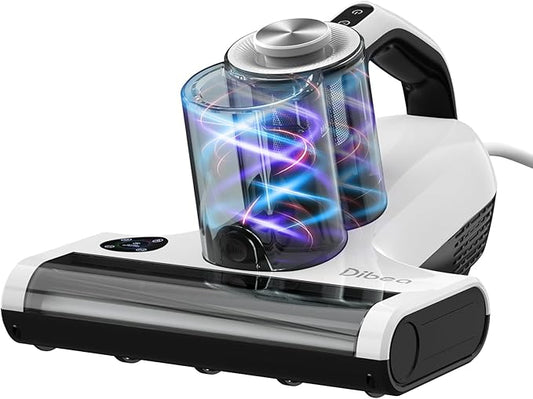 Dibea Handheld Mattress Vacuum, Upholstery Bed Vacuum Cleaner Machine, 18KPa Suction, 140℉ Heating, Smart Dust Sensor, Washable HEPA Filter, Deep Clean Dust, Debris on Couch, Fabric, Furniture
