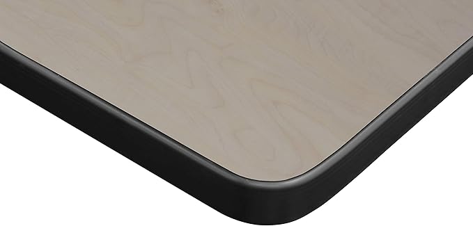Regency Kee 42 x 24 in. Mobile Training Seminar Table- Maple Top, Black Legs