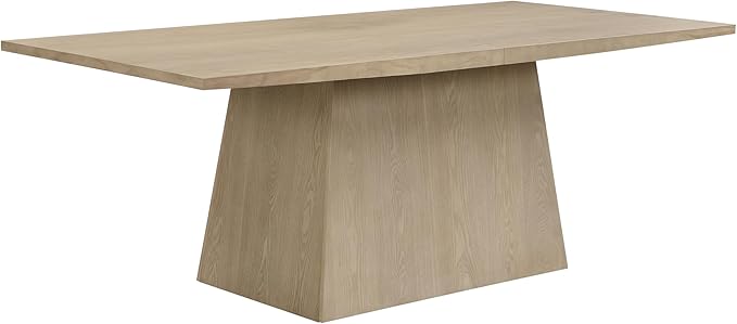 Christopher Knight Home Coadz 82 inch Wooden Dining Table, Modern Rectangular Kitchen Dinner Table for 6-8 People, Pedestal Wooden Dining Furniture for Kitchen Office Conference Room, Light Natural
