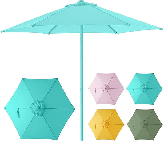HOMSHADE Outdoor Patio Umbrella - Market Table Pool Deck Umbrella with Push Button Tilt, Crank, UPF50+ UV Protection and Sturdy Ribs, 3-Year Fade Resistance, 220GSM Solution-Dyed Fabric (No base)