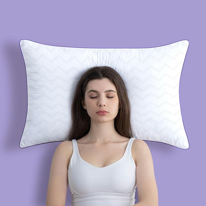 MOLCLCUY Bed Pillows Queen Size Set of 2,Hotel Collection Pillows for Side and Back Sleepers,Super Soft Down Alternative Microfiber Filled Pillows