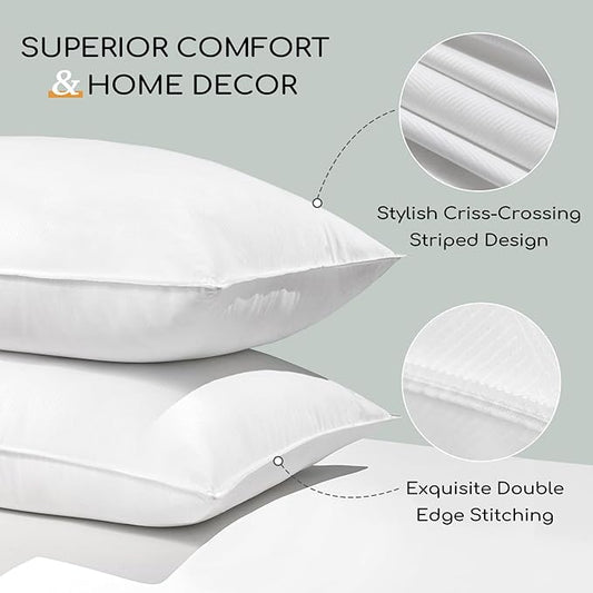 HARBOREST King Size Bed Pillows Set of 2 - Luxury Hotel Collection Down Alternative Pillows for Sleeping, 20 x 36 Inches