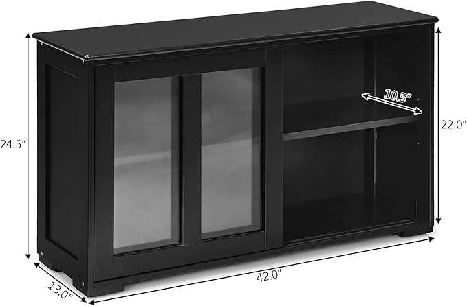 Buffets & Sideboards HW53867BK, Dark Black, Large