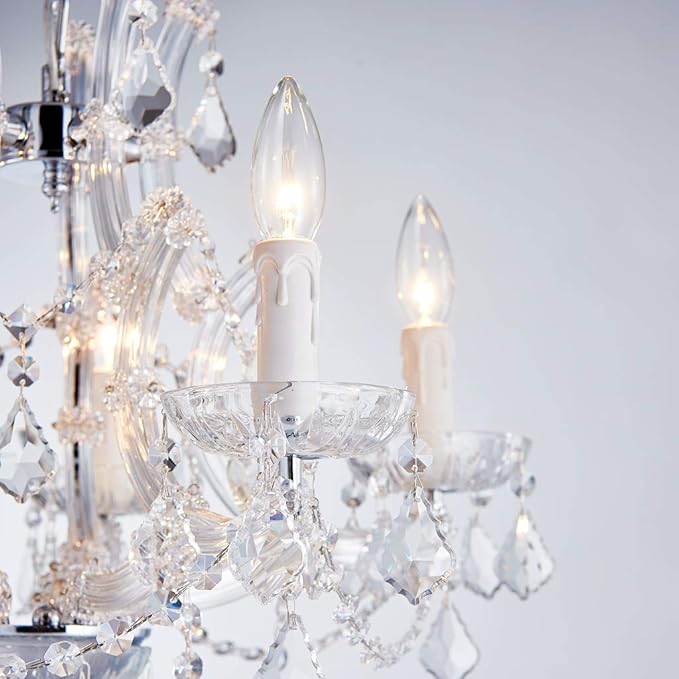 Saint Mossi 5 Light Crystal Maria Theresa Chandelier, Modern K9 Crystal Chandelier Lighting,Crystal Pendant Lighting Fixture for Dining Room,Bedroom,Living Room,H22 x W20 with Adjustable Chain