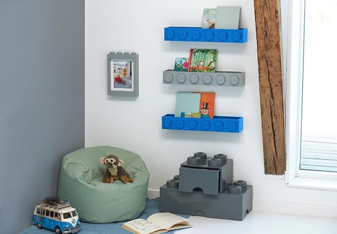 Room Copenhagen, Lego Book Rack - Decorative Floating Shelf Storage - Black (41121733)