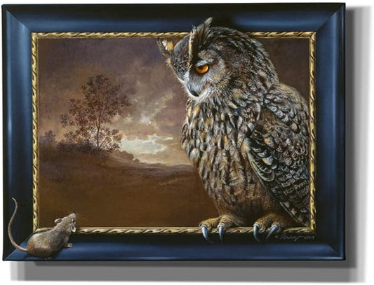Epic Graffiti 'Eagle Owl and Mouse' by Harro Maass, Canvas Wall Art, 16"x12"