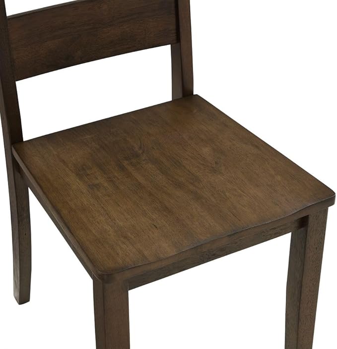 Crosley Furniture Joanna Modern Farmhouse Ladder Back Wood Dining Chairs Set of 2, Dark Oak