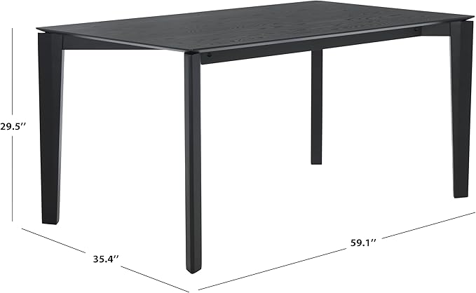 SAFAVIEH Couture Collection - Alyssamarie Black Rectangle Wood Dining Table, Modern Tapered Leg Design (SFV6715B)