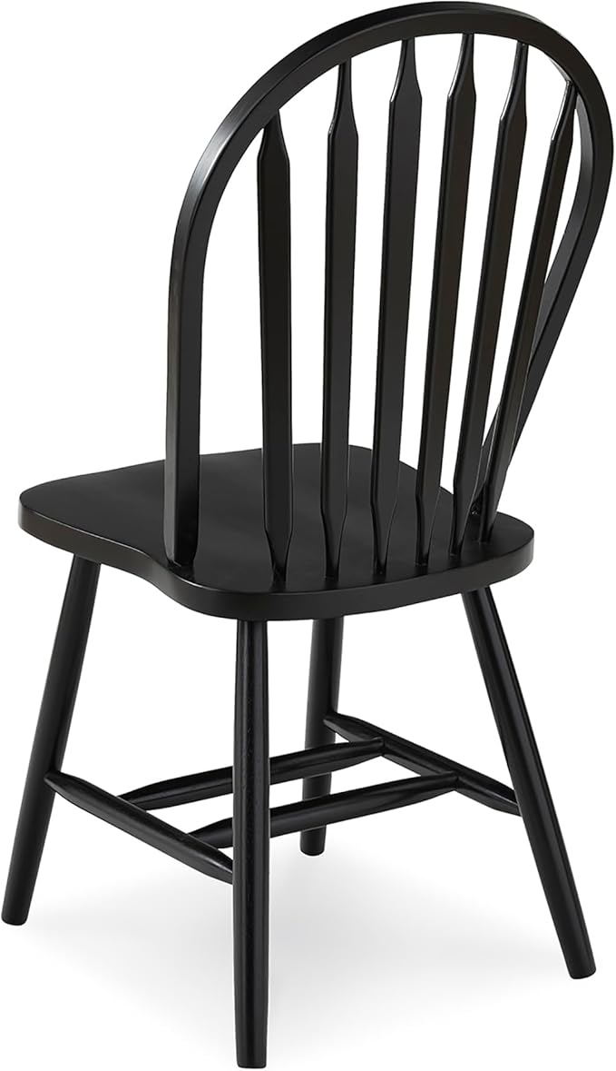 IC INTERNATIONAL CONCEPTS Windsor Solid Wood Arrowback Chair in Black