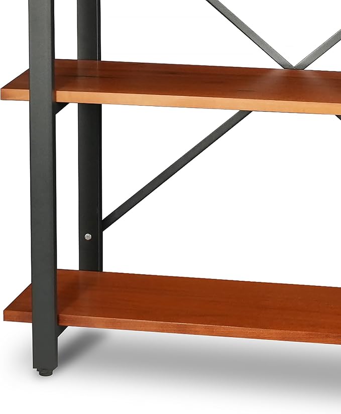 CONSDAN 3-Tier Bookshelf, USA Grown Solid Poplar Hardwood Sofa Table, Display Shelf, Industrial Bookshelf, Narrow Console Table for Entryway, Living Room, Hallway