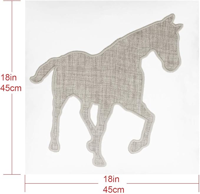 Animal Cotton Throw Pillow Covers Horse Pattren Embroidered 18x18 Inches for Couch Cushions Covers (White) …