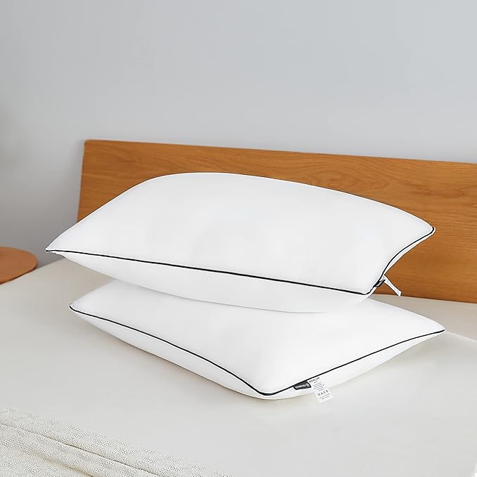 Acanva Cooling Bed Pillows for Sleeping Set of 4, Hotel Quality with Premium Soft and Supportive 3D Down Like Filling for Back, Stomach, or Side Sleepers,Machine Washable, King(Pack of 4), White