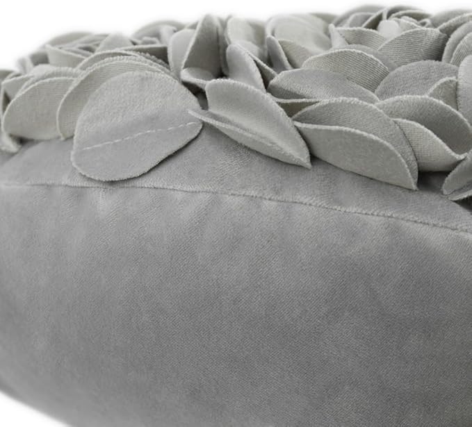 JWH Heart Flower Throw Pillow Covers Decorative Floral Shaped Accent Cushion Soft Pillowcase for Sofa Couch Living Room Bed Chair 14x16 Inches Gray