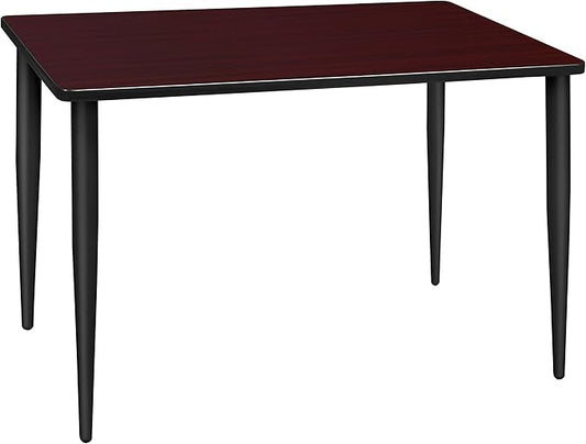 Regency Kahlo 42 x 24 in. Training Seminar Table- Mahogany Top, Black Tapered Legs