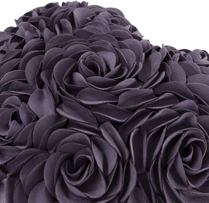JWH Heart Flower Throw Pillow Covers Decorative Floral Shaped Accent Cushion Soft Pillowcase for Sofa Couch Living Room Bed Chair 14x16 Inches Lavender Purple