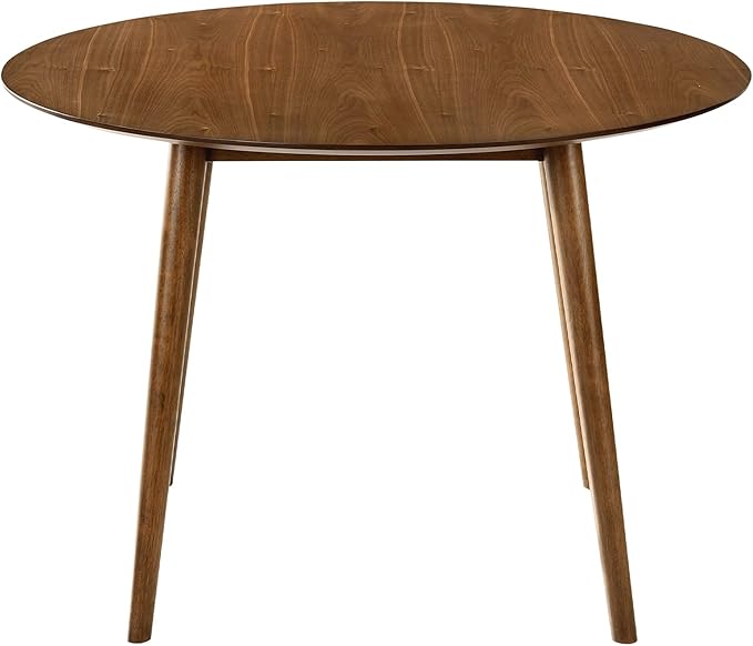 Armen Living Arcadia 42" Round Dining Table in Walnut Wood