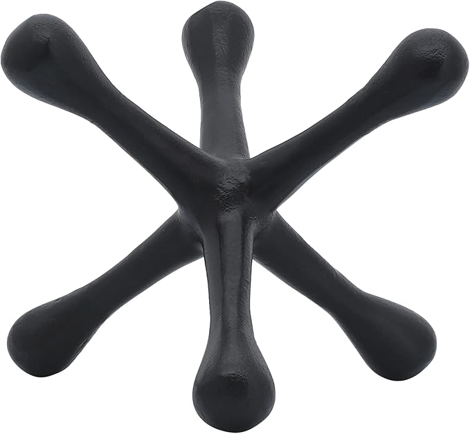 Metal Decorative Sculpture – Accessories for Room and Shelf Styling, Table, Desk, or Bookshelf Placement, Modern Sculpture Home Decor Accent for Layered Vignettes – 5", Black Matte Finish