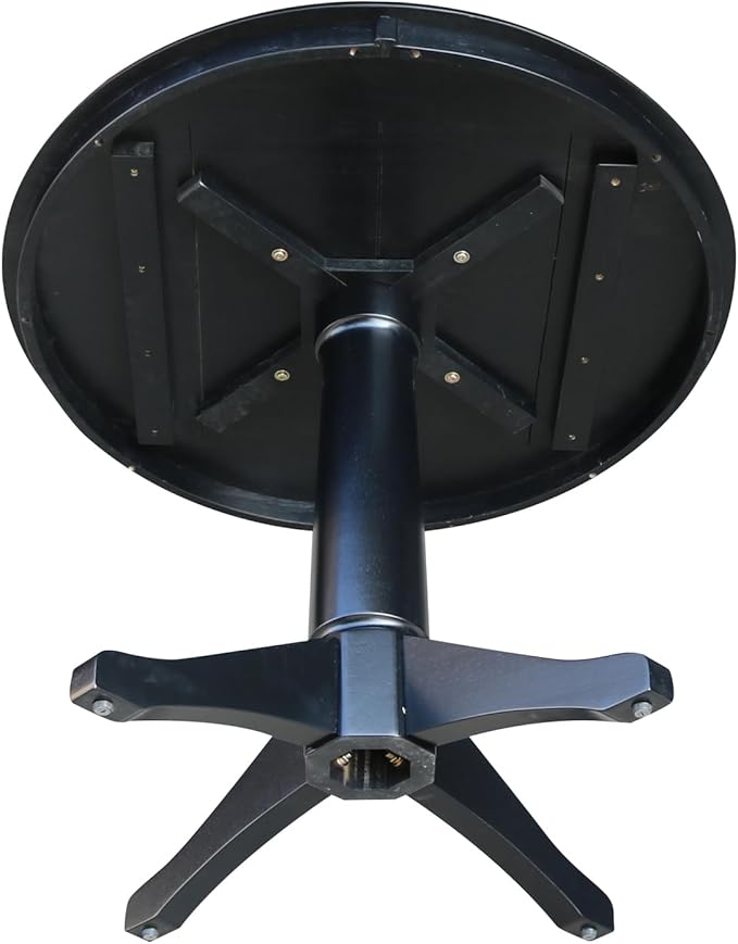 International Concepts 36" Round Top Pedestal Table-28.9" H, Black