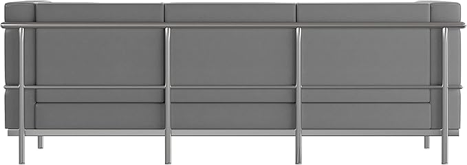 Flash Furniture Hercules Regal Series Contemporary Gray LeatherSoft Sofa with Encasing Frame