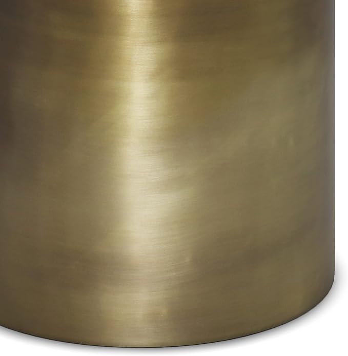 SIMPLIHOME Corbin Side Table – 16 inch Wide Smooth Metal Round Accent Table in Antique Gold, Industrial Style End Table for Living Room, Bedroom, or Office with Sturdy Base, Assembled